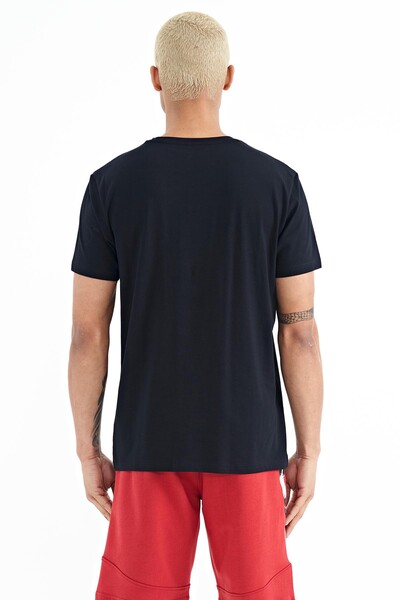 Tommylife Wholesale Tylor Crew Neck Standard Fit Printed Men's T-Shirt 88227 Navy Blue - Thumbnail