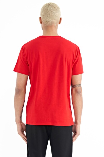 Tommylife Wholesale Tylor Crew Neck Standard Fit Printed Men's T-Shirt 88227 Red - Thumbnail