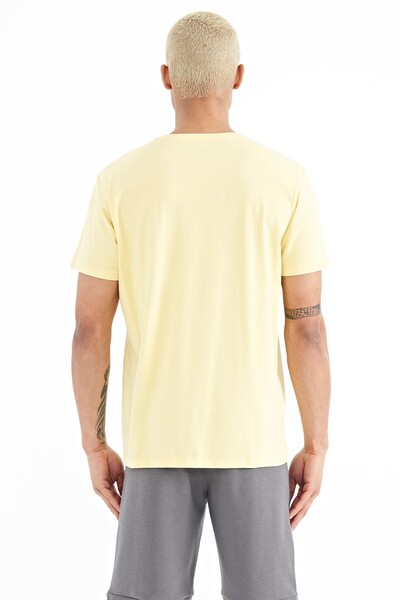 Tommylife Wholesale Tylor Crew Neck Standard Fit Printed Men's T-Shirt 88227 Yellow - Thumbnail