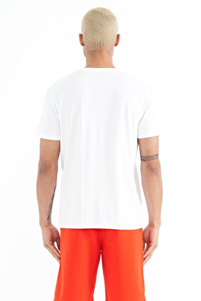 Tommylife Wholesale Tylor White Printed Men's T-Shirt - 88227 - Thumbnail