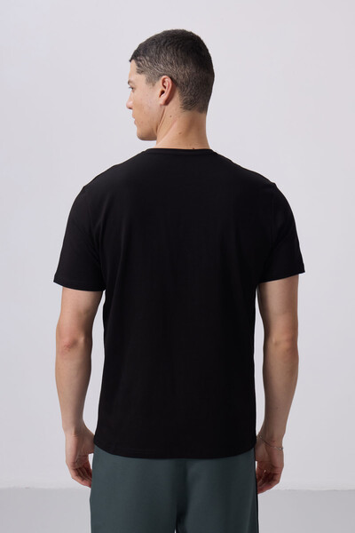 Tommylife Wholesale V Neck Standard Fit Basic Men's T-Shirt 87912 Black - Thumbnail