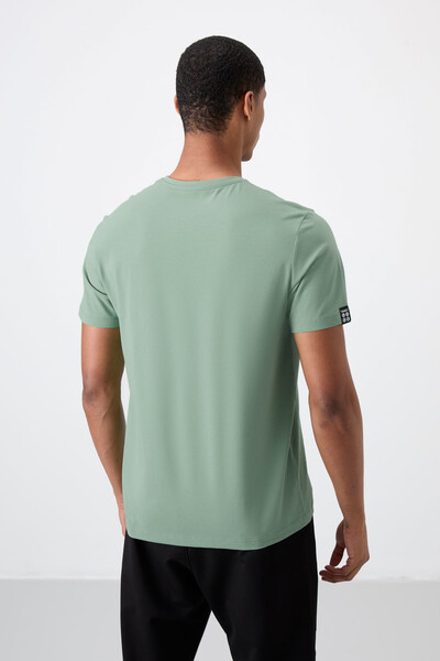 Tommylife Wholesale V Neck Standard Fit Basic Men's T-Shirt 87912 Cactus - Thumbnail