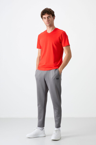 Tommylife Wholesale V Neck Standard Fit Basic Men's T-Shirt 87912 Fiesta - Thumbnail