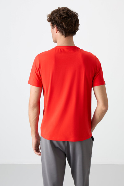 Tommylife Wholesale V Neck Standard Fit Basic Men's T-Shirt 87912 Fiesta - Thumbnail