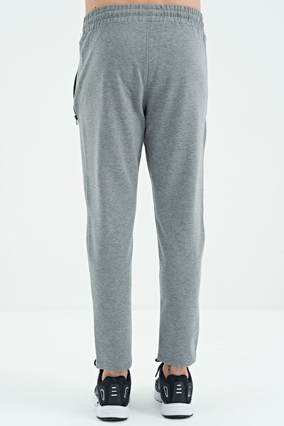 Tommylife Wholesale Victor Standard Fit Skinny Leg Men's Sweatpants 84911 Gray Melange - Thumbnail