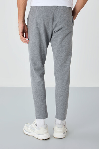 Tommylife Wholesale Victor Standard Fit Skinny Leg Men's Sweatpants 84911 Gray Melange - Thumbnail