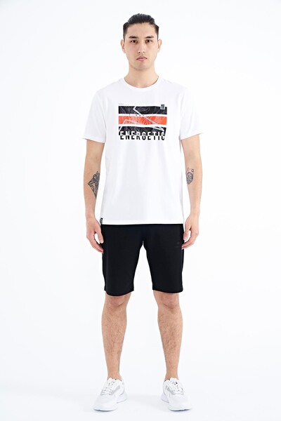 Tommylife Wholesale White Crew Neck Standard Fit Men's T-shirt - 88201 - Thumbnail