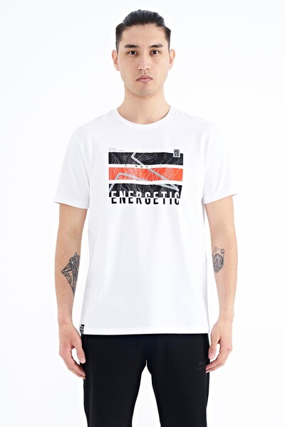 Tommylife Wholesale White Crew Neck Standard Fit Men's T-shirt - 88201 - Thumbnail