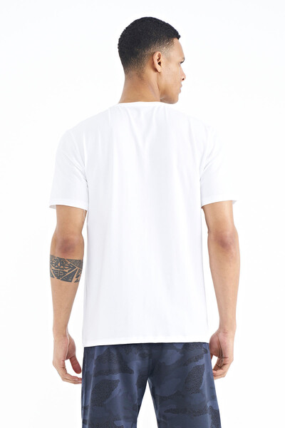 Tommylife Wholesale White Crew Neck Standard Fit Men's T-Shirt - 88214 - Thumbnail