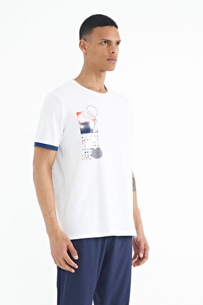 Tommylife Wholesale White Crew Neck Standard Fit Men's T-shirt - 88216 - Thumbnail