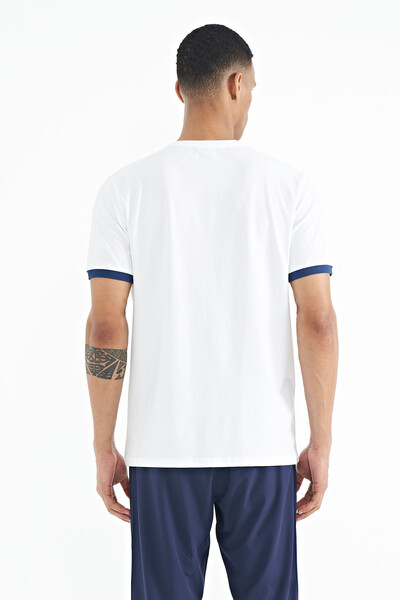 Tommylife Wholesale White Crew Neck Standard Fit Men's T-shirt - 88216 - Thumbnail