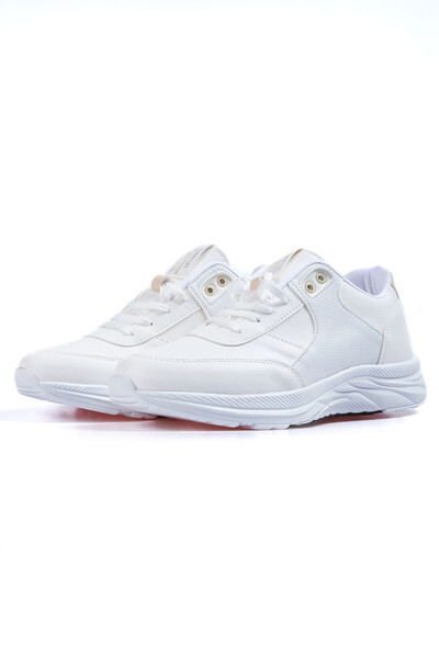 Tommylife Wholesale White Faux Leather Men's Sneakers - 89113 - Thumbnail