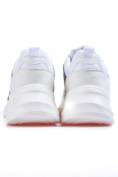 Tommylife Wholesale White Lace Up High Platform Women's Sneakers - 89203 - Thumbnail