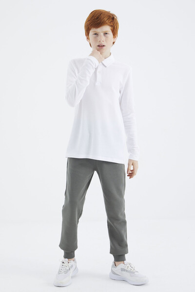 Tommylife Wholesale White Polo Neck Boys' T-Shirt - 11170 - Thumbnail