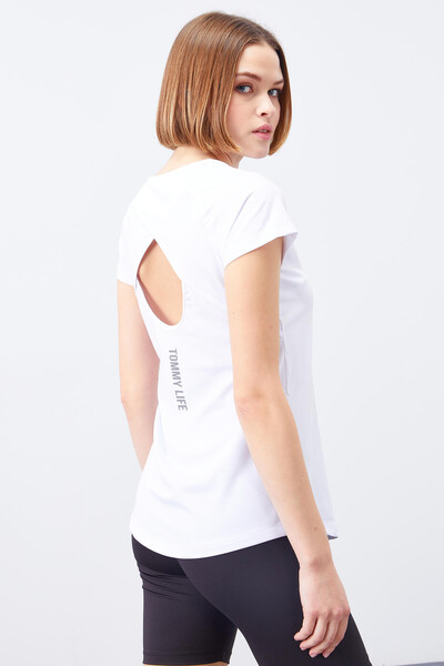 Tommylife Wholesale White Short Sleeve Standard Fit Crew Neck Women's T-Shirt - 97101 - Thumbnail