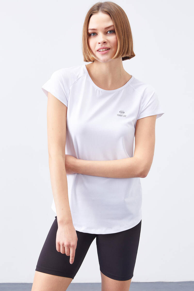TOMMYLIFE - Tommylife Wholesale White Short Sleeve Standard Fit Crew Neck Women's T-Shirt - 97101