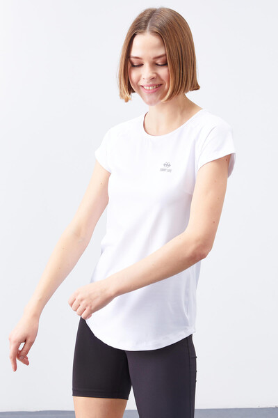 Tommylife Wholesale White Short Sleeve Standard Fit Crew Neck Women's T-Shirt - 97101 - Thumbnail