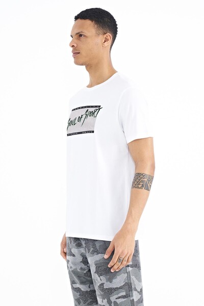 Tommylife Wholesale White Standard Fit Crew Neck Men's T-Shirt - 88172 - Thumbnail