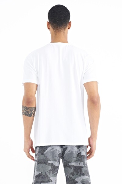 Tommylife Wholesale White Standard Fit Crew Neck Men's T-Shirt - 88172 - Thumbnail