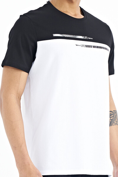 Tommylife Wholesale White Standard Fit Crew Neck Men's T-shirt - 88185 - Thumbnail