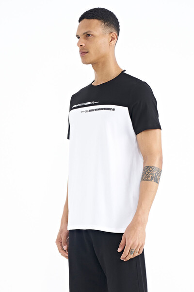 Tommylife Wholesale White Standard Fit Crew Neck Men's T-shirt - 88185 - Thumbnail