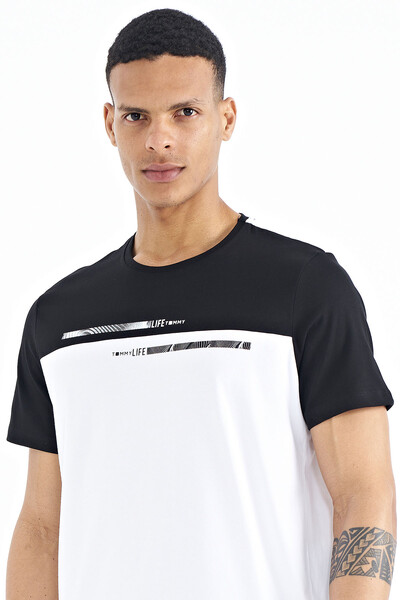 Tommylife Wholesale White Standard Fit Crew Neck Men's T-shirt - 88185 - Thumbnail