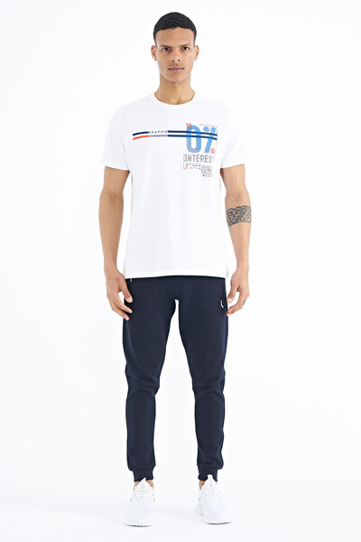 Tommylife Wholesale White Standard Fit Crew Neck Men's T-Shirt - 88189 - Thumbnail