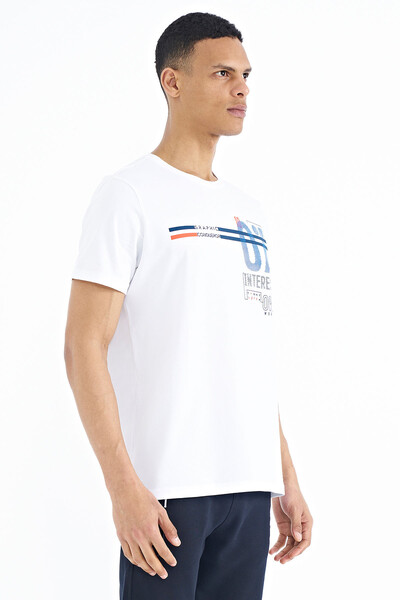 Tommylife Wholesale White Standard Fit Crew Neck Men's T-Shirt - 88189 - Thumbnail