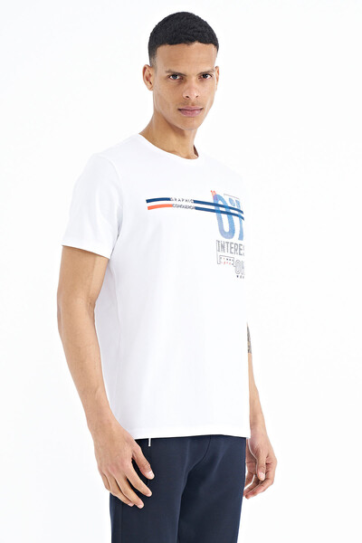 Tommylife Wholesale White Standard Fit Crew Neck Men's T-Shirt - 88189 - Thumbnail