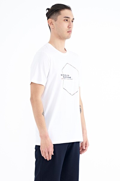 Tommylife Wholesale White Standard Fit Men's T-shirt - 88198 - Thumbnail