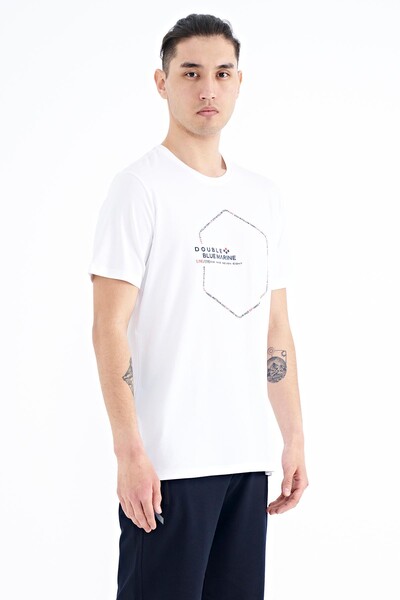 Tommylife Wholesale White Standard Fit Men's T-shirt - 88198 - Thumbnail