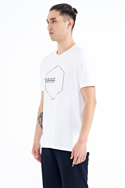 Tommylife Wholesale White Standard Fit Men's T-shirt - 88198 - Thumbnail