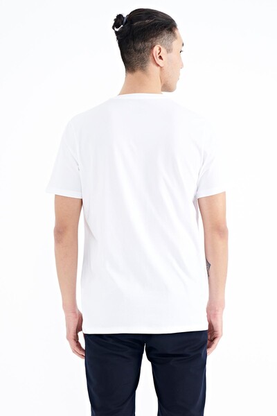 Tommylife Wholesale White Standard Fit Men's T-shirt - 88198 - Thumbnail