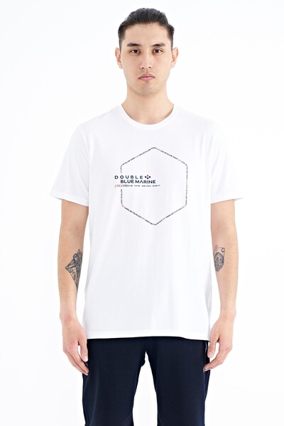 Tommylife Wholesale White Standard Fit Men's T-shirt - 88198 - Thumbnail