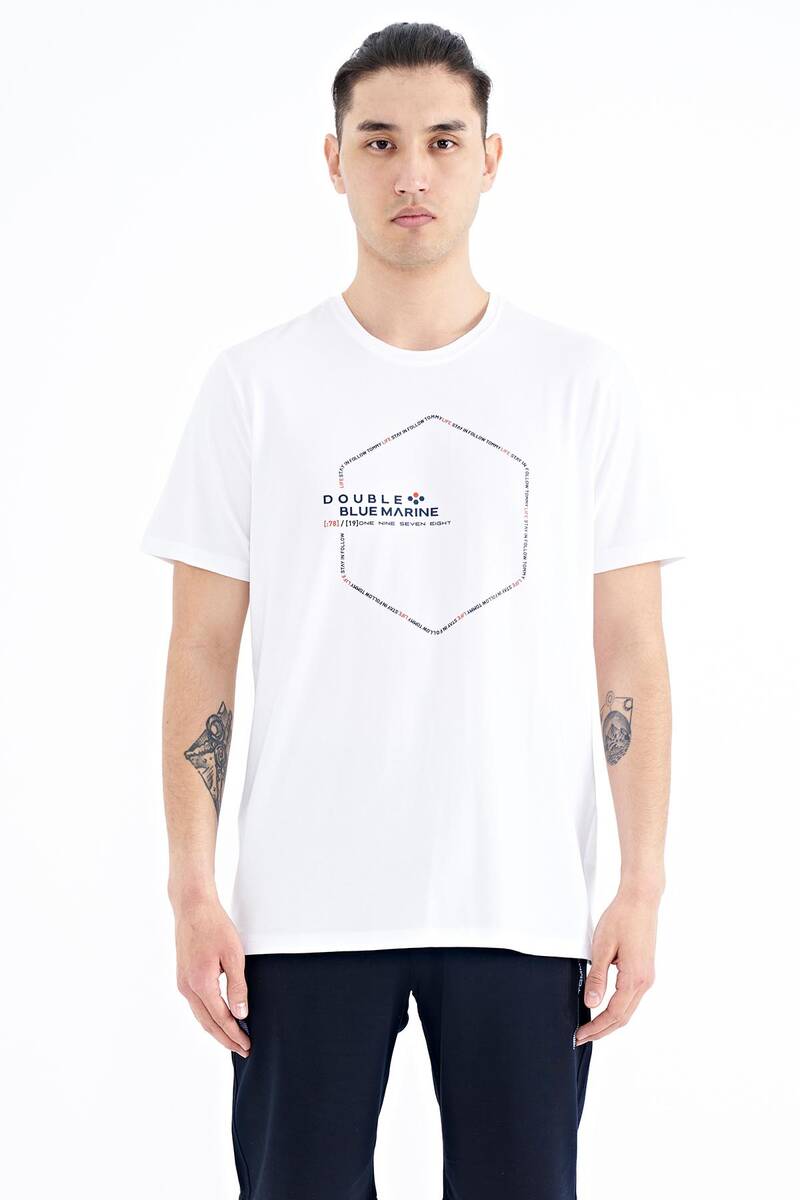 TOMMYLIFE - Tommylife Wholesale White Standard Fit Men's T-shirt - 88198