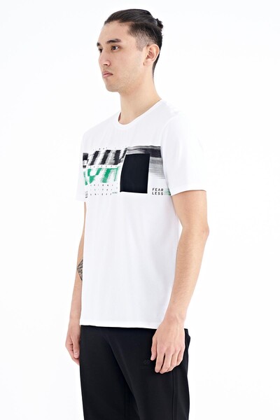 Tommylife Wholesale White Standard Fit Men's T-shirt - 88200 - Thumbnail