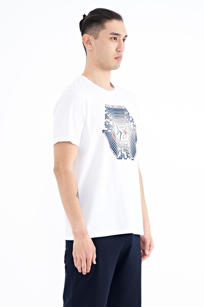 Tommylife Wholesale White Standard Fit Men's T-shirt - 88231 - Thumbnail