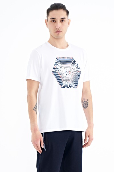 Tommylife Wholesale White Standard Fit Men's T-shirt - 88231 - Thumbnail