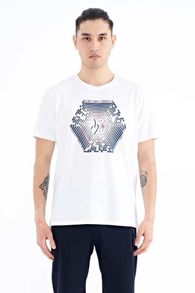 Tommylife Wholesale White Standard Fit Men's T-shirt - 88231 - Thumbnail