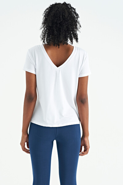 Tommylife Wholesale White Standard Fit Women's Sport T-Shirt - 97264 - Thumbnail