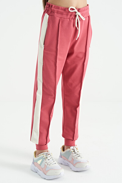 Tommylife Wholesale Wild Rose Pocket Detailed Jogger Girls Sweatpants - 75122 - Thumbnail