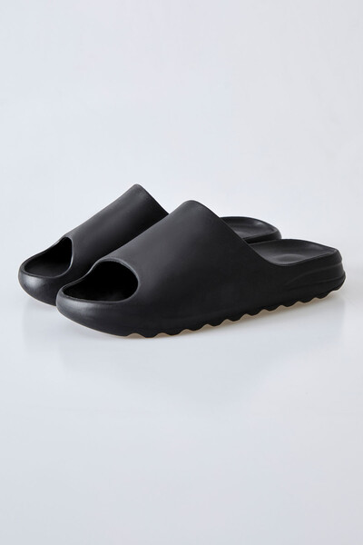 Tommylife Wholesale Yeezy Style Men's Slipper 89301 Black - Thumbnail