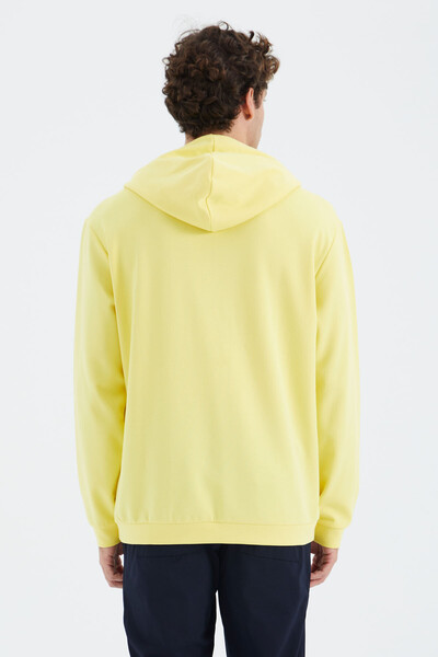 Tommylife Wholesale Yellow Hooded Relaxed Fit Men's Sweatshirt - 88277 - Thumbnail