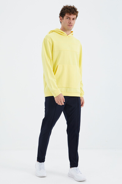 Tommylife Wholesale Yellow Hooded Relaxed Fit Men's Sweatshirt - 88277 - Thumbnail