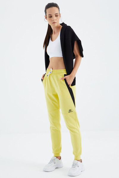 Tommylife Wholesale Yellow Laced Comfy Women's Sweatpants - 94645 - Thumbnail