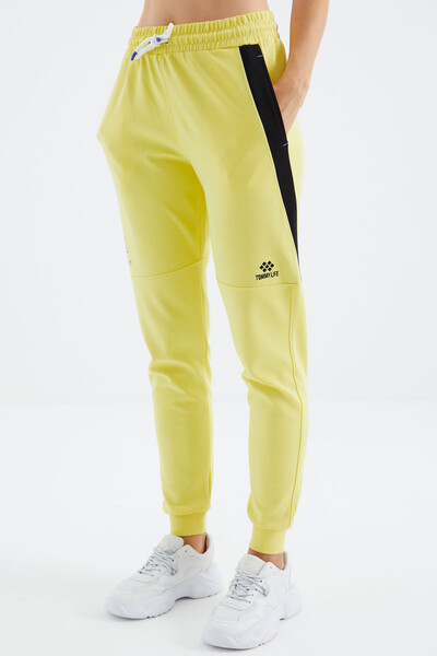 Tommylife Wholesale Yellow Laced Comfy Women's Sweatpants - 94645 - Thumbnail