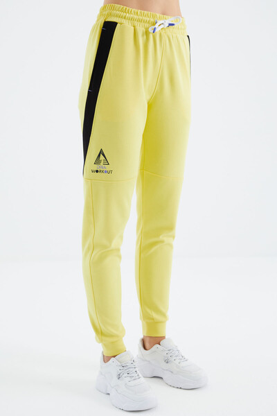 Tommylife Wholesale Yellow Laced Comfy Women's Sweatpants - 94645 - Thumbnail