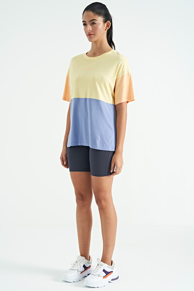 Tommylife Wholesale Yellow Oversize Basic Women's T-Shirt - 02309 - Thumbnail