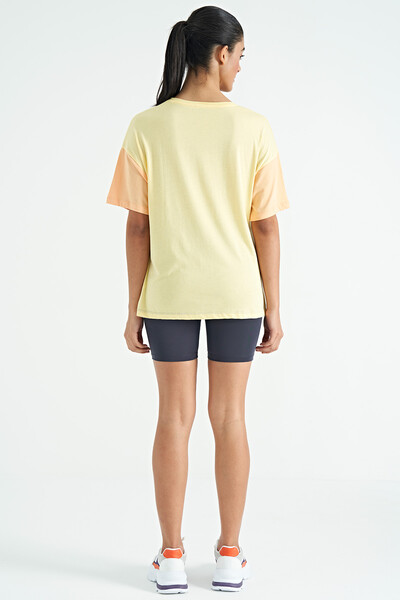 Tommylife Wholesale Yellow Oversize Basic Women's T-Shirt - 02309 - Thumbnail