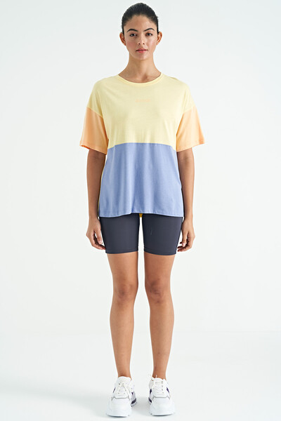 Tommylife Wholesale Yellow Oversize Basic Women's T-Shirt - 02309 - Thumbnail